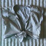 Urban Outfitters  Light Gray Tie-Front Crop Top Photo 0