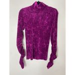 Pinko Purple Ribbed Crushed Velvet Turtleneck Gathered Long Photo 1