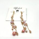 Style & Co Mixed Bead Triple-Row Linear Drop Earrings in Gold MSRP $25 NWT Photo 1