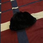 Surell black 100% rabbit Fur textile knit Hat OS cozy soft warm fuzzy skiing Photo 2