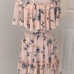 Shoshanna  Lora Floral Off Shoulder Ruffle Dress Blush/Multi Photo 4