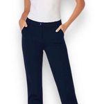 Rafaella petites Stretchy Straight Dress Pants with Pockets Navy 12p Photo 2