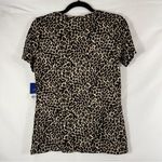 Apt. 9  Top Women's Small Tan and Black Leopard Print Essential V-Neck Tee NEW Photo 4