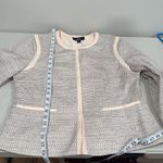 Dennis Basso Women's Gray and Cream Blazer Jacket Size 14 EUC Photo 8