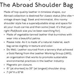 Madewell L4913 Brown Leather The Abroad Shoulder Bag Photo 14