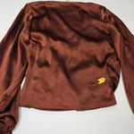 LPA  Criss Cross Blouse in Cherry Brown Medium Photo 10