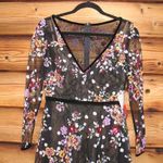 Mac Duggal NWT  Black Floral Embroidered Tea Length Dress Photo 7