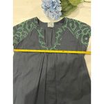 Tabitha Embroidered Tunic Top Navy Blue Green Floral Cotton Dress Size 4 Photo 2