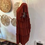 Zenana Outfitters Tiered Ruffle Rust Dress RS-8352X Babydoll Boho Chic Western Fall (2X) Photo 4