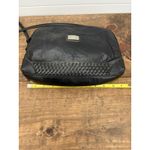 MC Black‎ Leather Patchwork Crossbody Bag Braided Trim Vintage Designer Black Photo 6