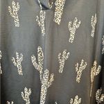NWT Cowgirl Hardware 3/4 Sleeve Black Leopard Cactus Top Size XL Photo 3
