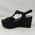 Naked Feet Bardii Platform Sandals Women's Size 8.5M Black Suede Leather Shoes Photo 6