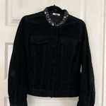 Harold's Black Corduroy Jean Jacket with Embellished Collar Sz M Size M Photo 6