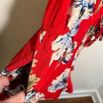 Xhilaration  Sleeveless Romper Red White Floral Photo 6