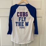 PINK by Victoria’s Secret Chicago Cubs 3/4 Sleeve Baseball Sequin Bling Shirt Blue Size M Photo 3
