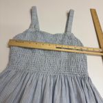 J.Crew  Dress Womens X Small Blue White Striped Linen Cotton Smocked Beach Midi Photo 8