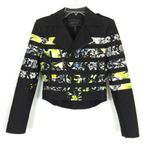 BCBGMAXAZRIA BCBG maxazaria Tess Stripe Floral Moto Jacket Size S Photo 1