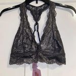 Savagexfenty Rihanna Savage X Fenty Racerback Lace Bralette Silver Grey Glitter Size Small Photo 0