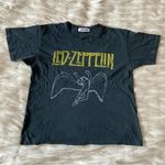 Free People  Black Yellow White Led Zeppelin Fall of Icarus Oversized T-Shirt Photo 78
