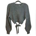 Divided NWT H&M  Silver Metallic Tie Back Sweater Photo 0