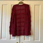 Matilda Jane  Women’s A Stitch in Time Tie Front Maroon Cardigan Size Medium Photo 1