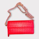 Bottega Veneta Red Woven Leather Crossbody Bag Photo 13