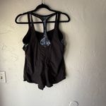 prAna Tank Top Womens Small Black Racerback Blue Print Shelf Bra Yoga Athletic Photo 3
