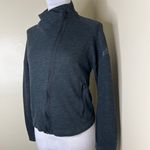 Adidas Heartracer Track Jacket SMALL Charcoal Gray Fleece Moto Zip Athleisure Photo 3