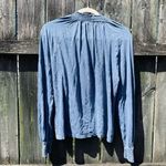 Sundry  for Evereve Blue Pima Cotton Smocked Top | M Photo 4