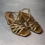 Sam Edelman  Daffodil Sandal Heels  Gold Strappy Metallic Size 7 Photo 5