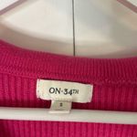 On 34th pink ribbed collared vneck sweater small Pink Photo 4