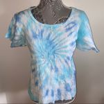 Ocean Swirl Vintage tie dye top Blue Size L Photo 8
