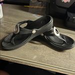 Crocs  Black Sandals with Silver Ring Photo 6