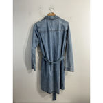 Habitual Womans Knee Length Dress Large Blue Denim Long Sleeve Full Snap Pockets Photo 1