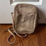 American Leather Co. Cleveland Leather Crossbody Gold Shimmer Suede Photo 2