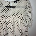Suzanne Betro Women’s Large Pink and Black Polka Dot Short Sleeve Blouse Photo 1