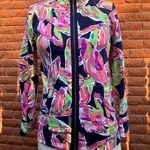 Lilly Pulitzer Leona Zip Up Navy in the Vines Jacket women's small Photo 0