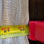 White House | Black Market Beaded Knit metallic White Silver & Light Brown SZ S Photo 11