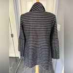 Samuel Dong Black Striped Peplum Bell Sleeve Jacket Photo 5