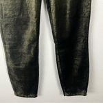 7 For All Mankind  Green Exposed Button Fly Velvet Velour High Rise Pants Size 30 Photo 7