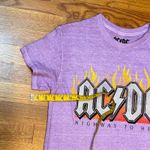 AC DC Highway Women Small Cotton Purple Fire Flames Print Band Tee Shirt Grunge Photo 4