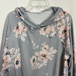 Women's Floral Pullover Hooded Lightweight Sweatshirt Size Small Blue Photo 2