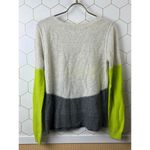 Free People Beach Gray and Lime Wool Scoop Neck Sweater - Size - Small Photo 3