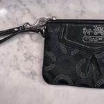 Coach  signature logo black wristlet card holder mini purse EUC‎ Photo 0