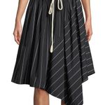 Vince Striped Asymmetrical Rope Tie Skirt Black White Sz Small Photo 0