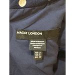 Maggy London Navy White Polka Dot Print Dress in size 2 Navy Bone Twist Neck Photo 5