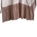 ZARA  Womens Sweater V-Neck Long Sleeve Pullover Lace Floral Bottom Boho‎ M Beige Photo 3