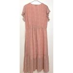 FASHION Flowy Midi Tiered Ditsy Floral Dress Rose Pink Faux Wrap XXL Photo 12