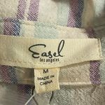 easel  Long Sleeve Linen Blend Purple White Button Up Tunic Dress Boho Beach Photo 7