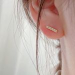 Sterling Silver Stud Earrings Diamond Studs Gold Studs Earrings Photo 4